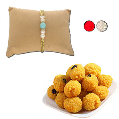 "Rakhi - JPJUN-23-025 (Single Rakhi), 500gms of Laddu(ED) - Click here to View more details about this Product